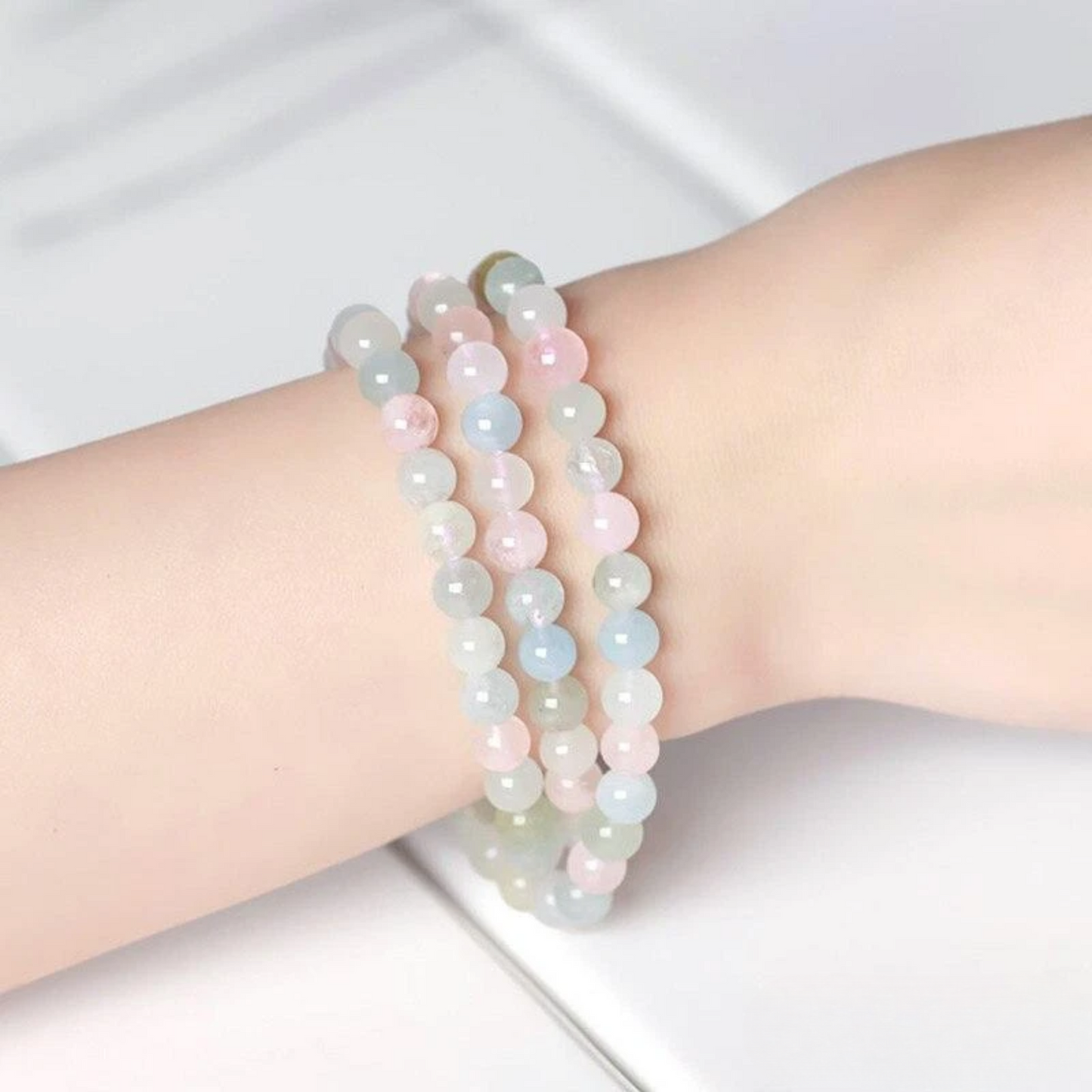 Bracelet Triple en Morganite