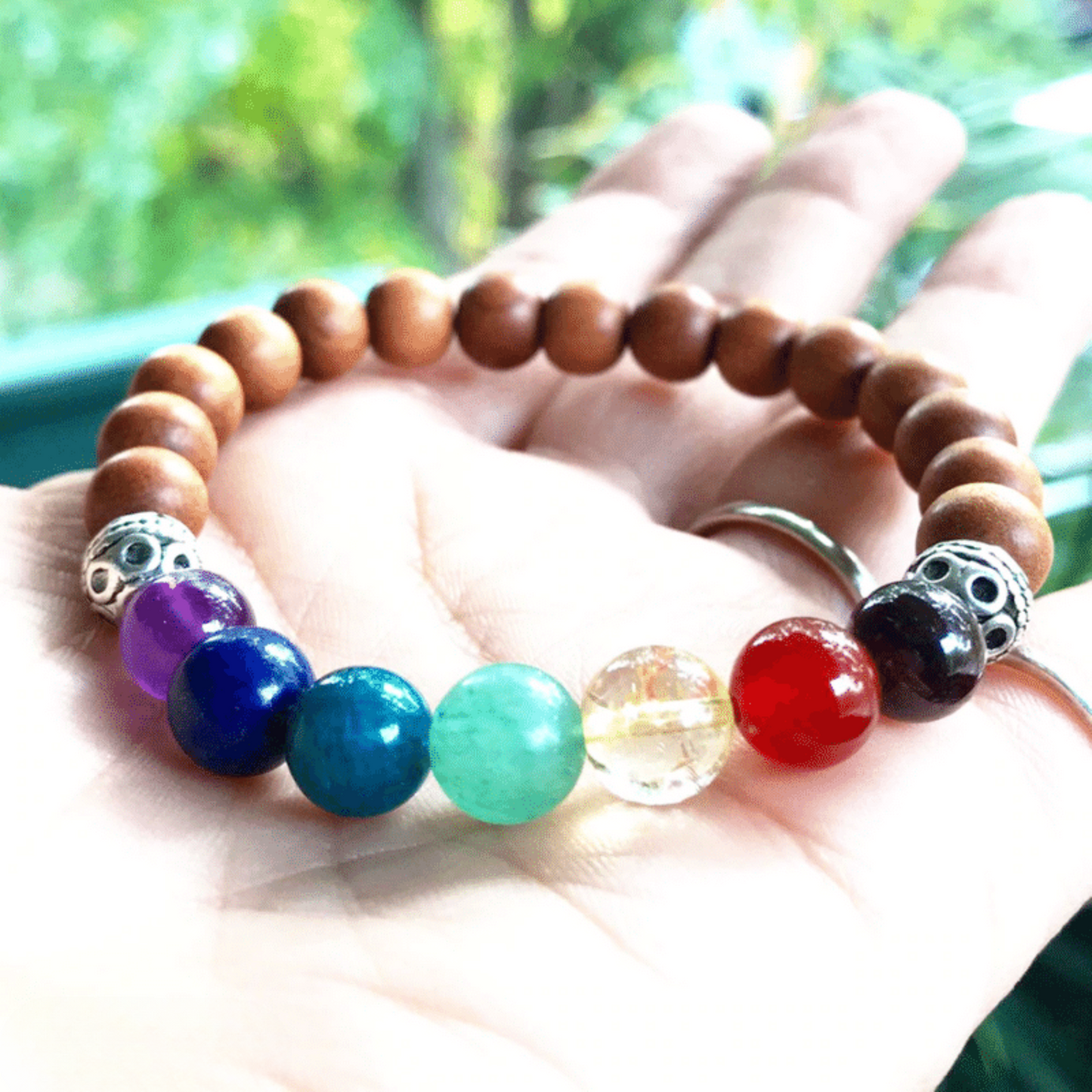 7 chakra sandalwood bracelet