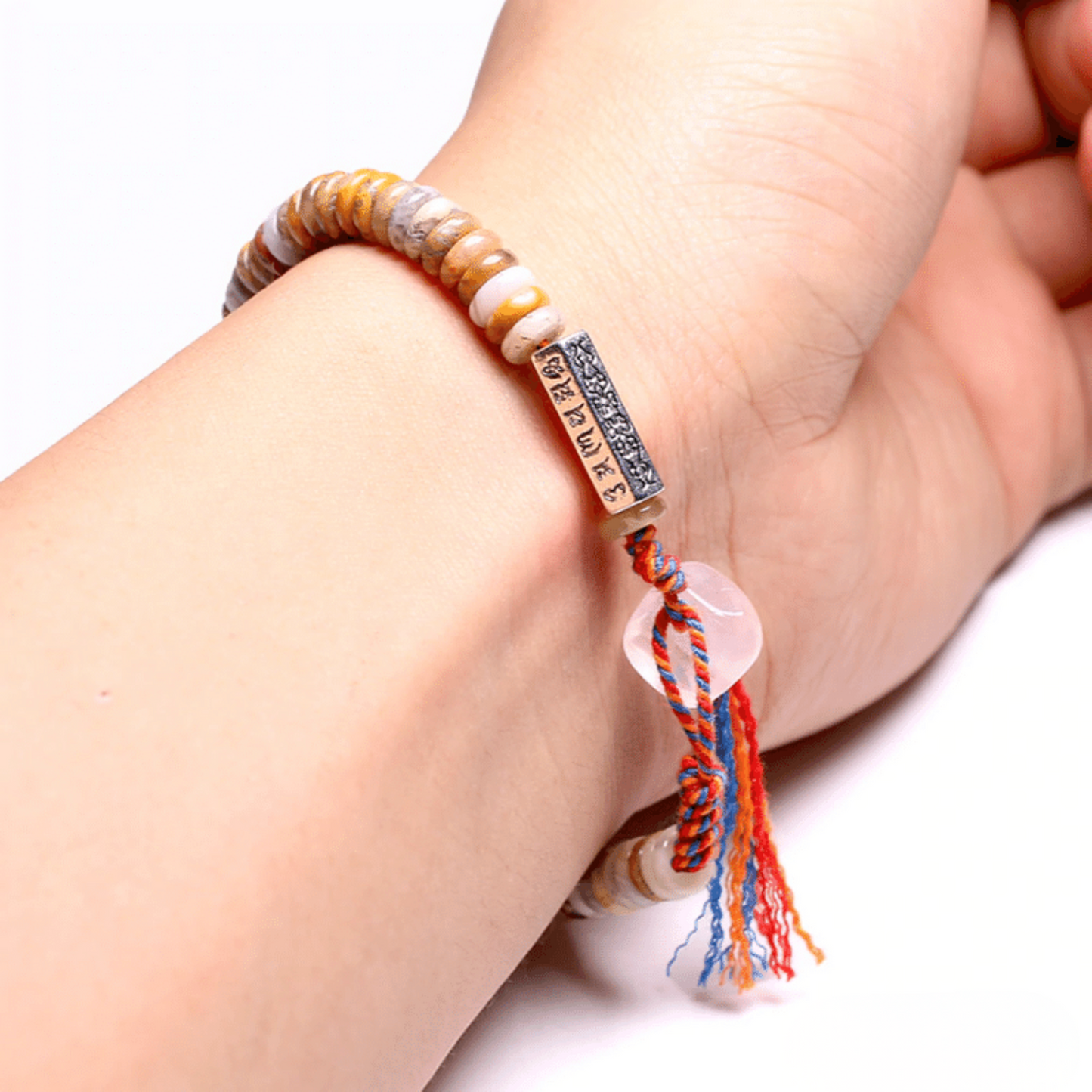 Tibetan crazy lace agate bracelet
