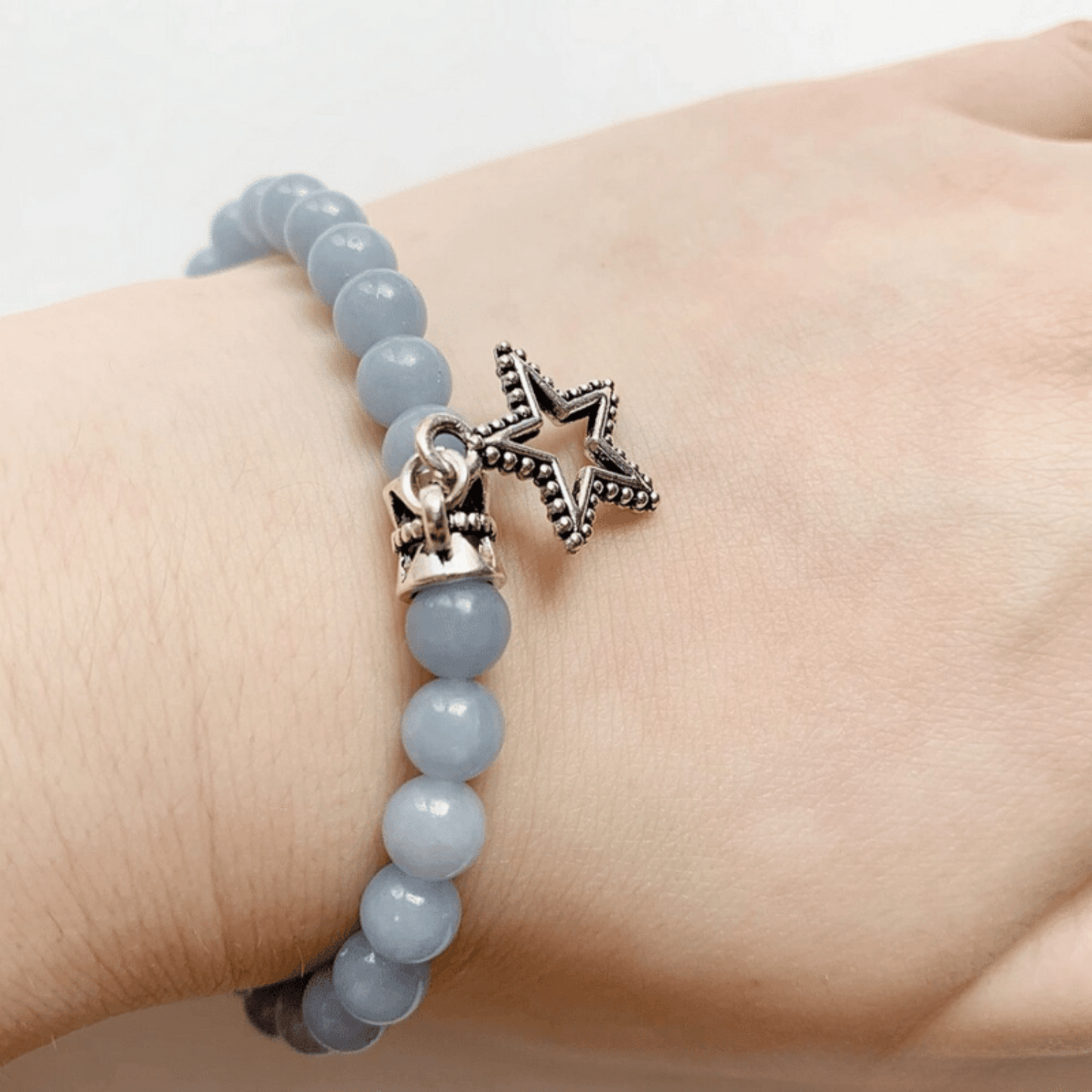 Angelite star bracelet