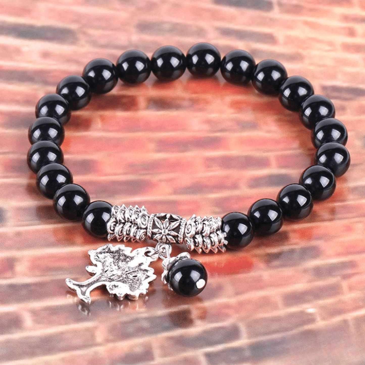 Bracelet Arbre de Vie en Onyx Noir