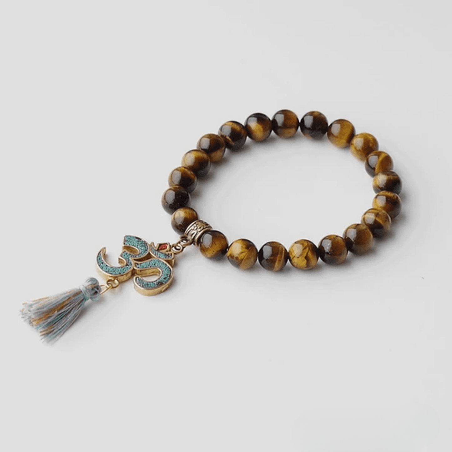 Tibetan bracelet with tassel in tiger eye