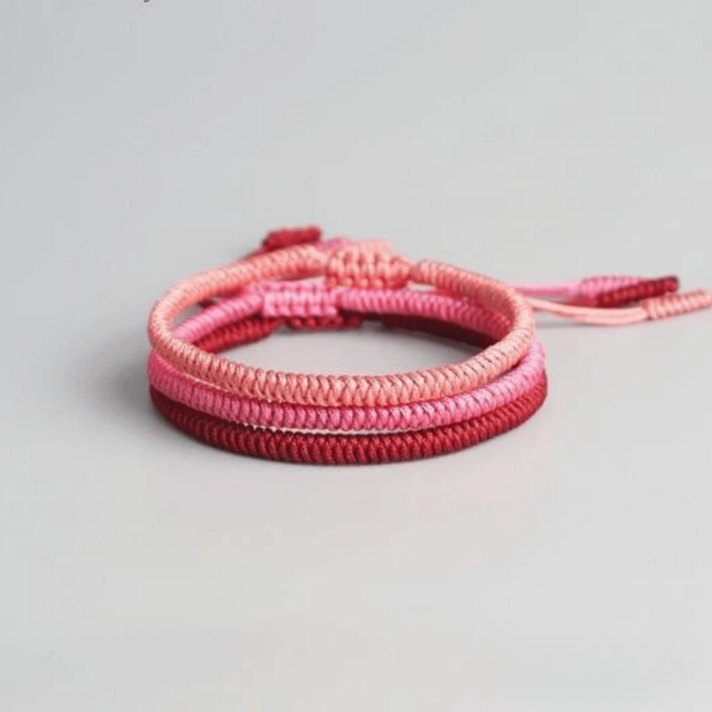 Set of 3 pink Tibetan bracelets