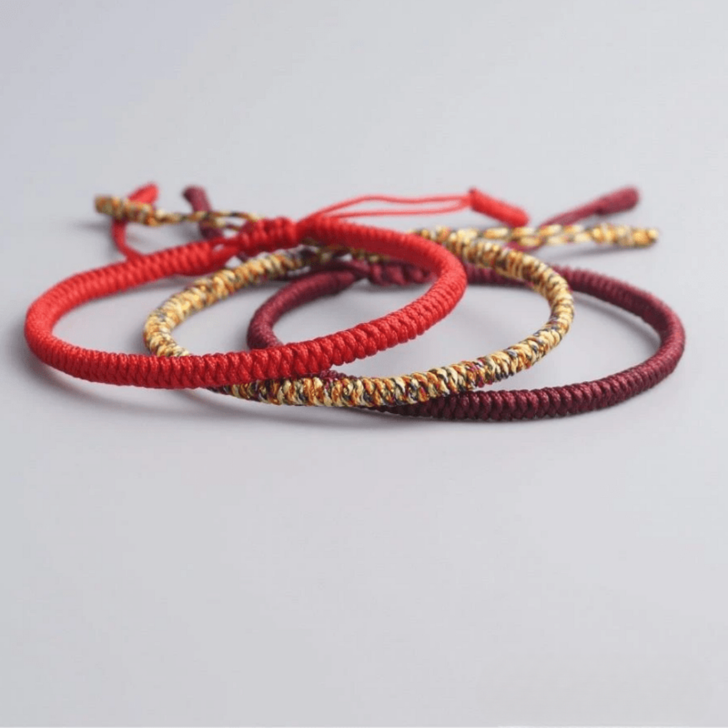 Set of 3 red Tibetan bracelets