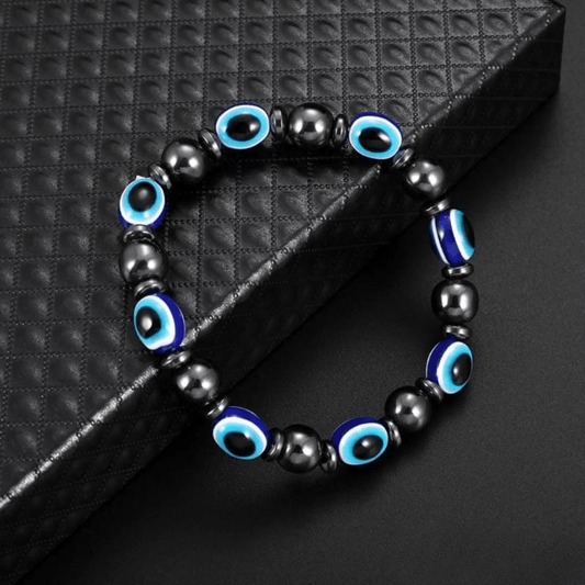 Evil eye hematite bracelet