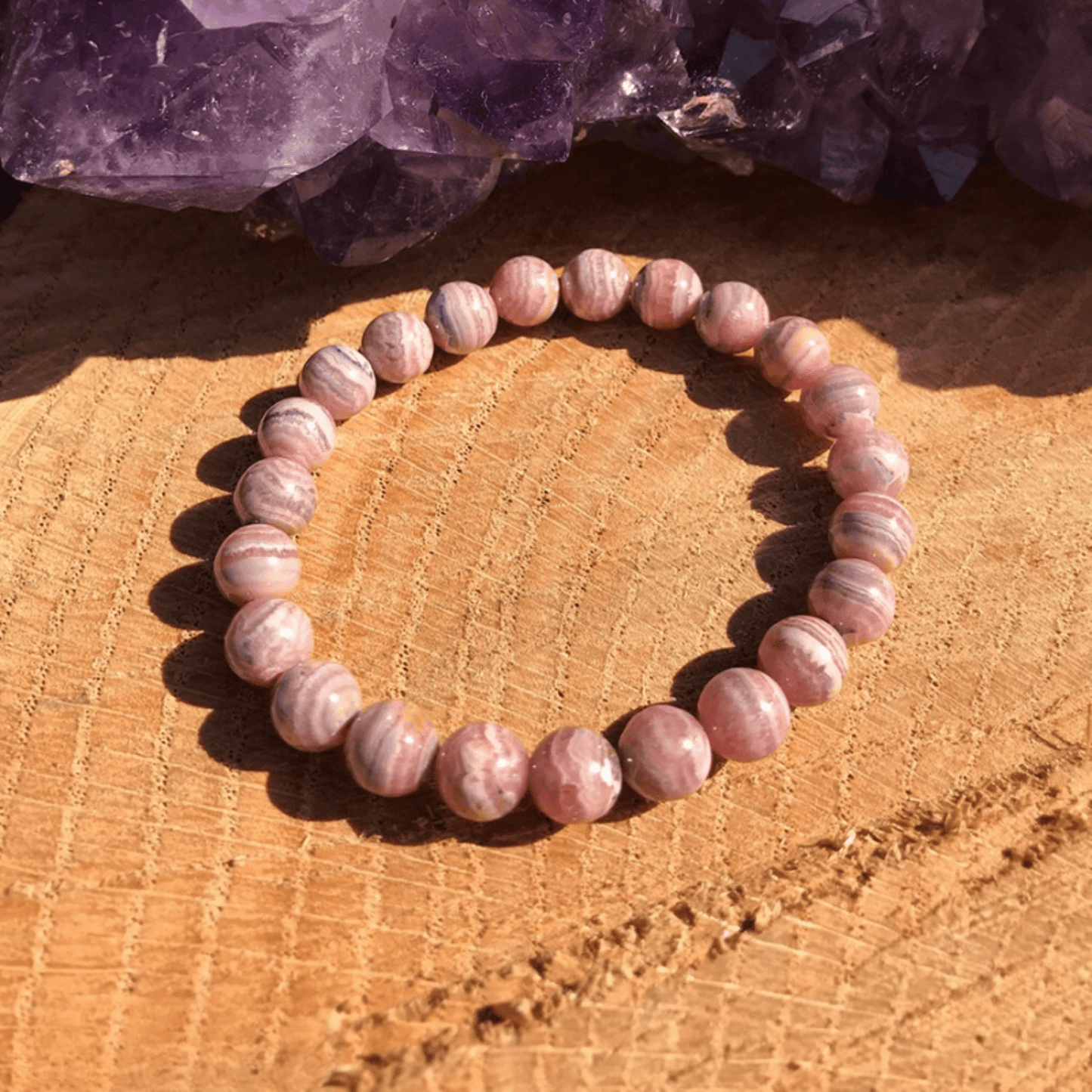 Genuine rhodochrosite bracelet