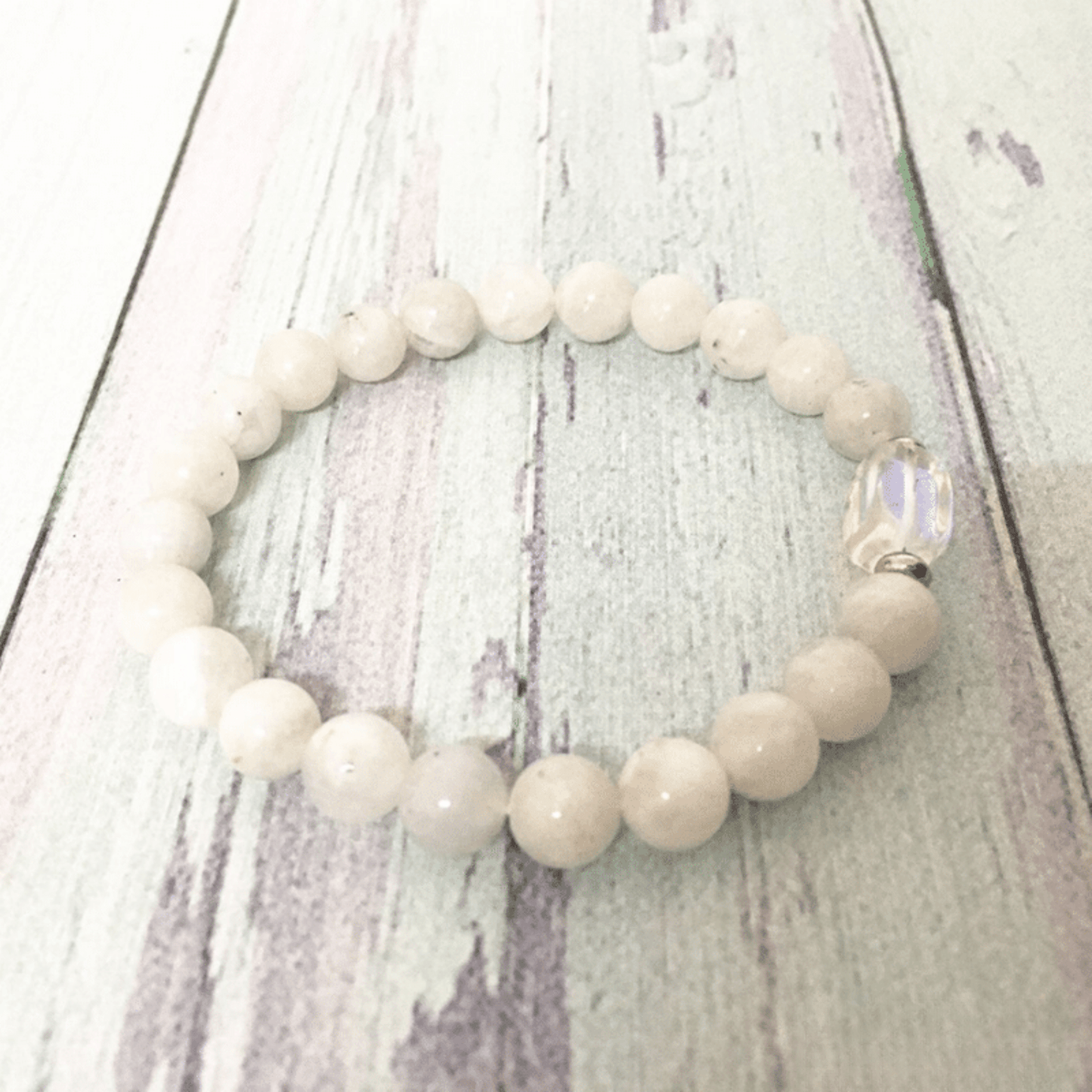 Moonstone and rock crystal bracelet