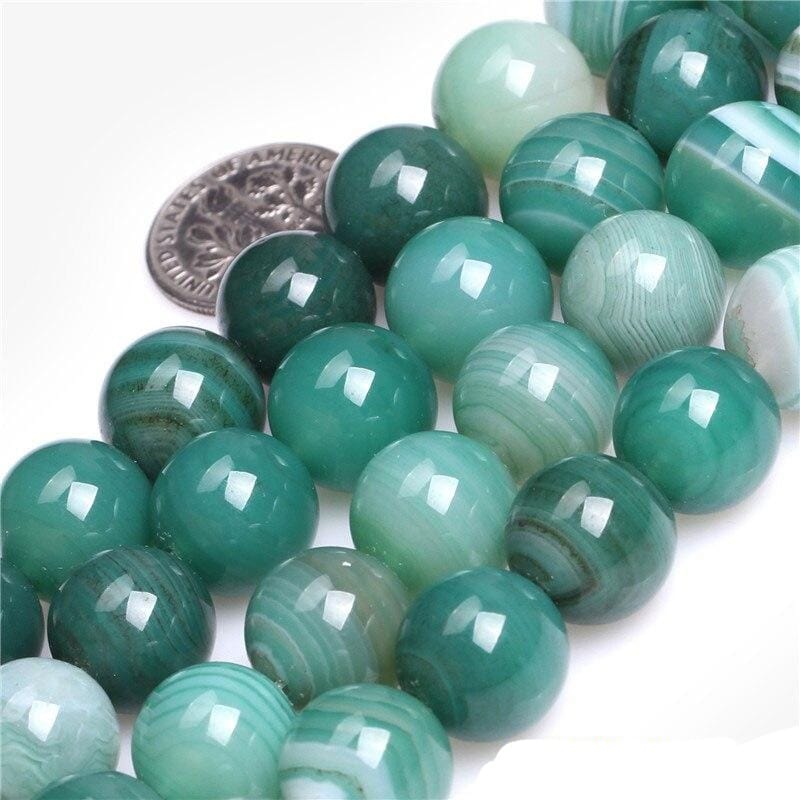 Perles Rondes Agate Verte