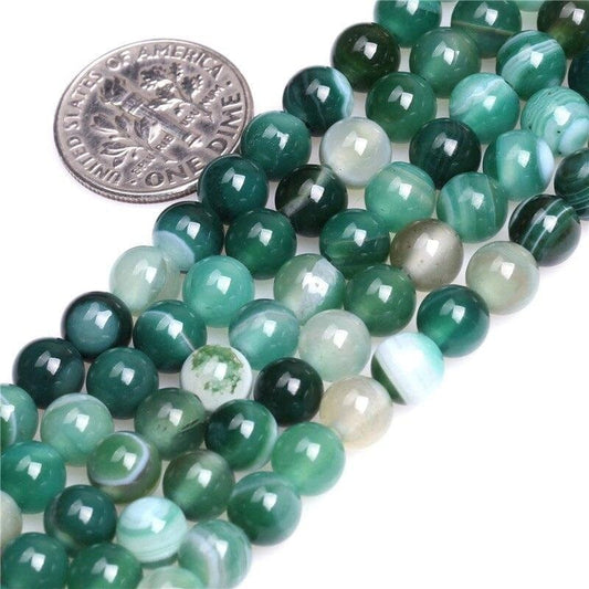 Perles Rondes Agate Verte