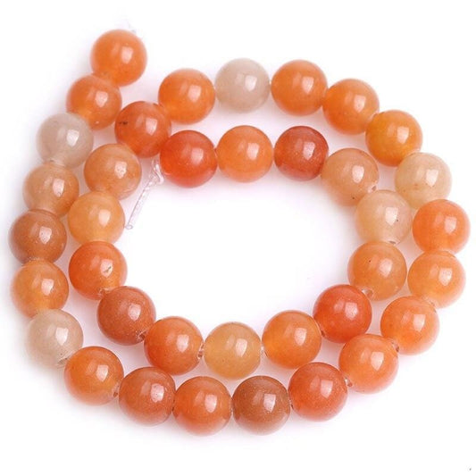 Perles Rondes Aventurine Orange