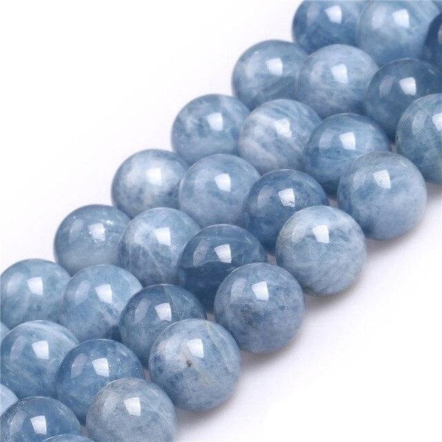 Round Aquamarine Beads