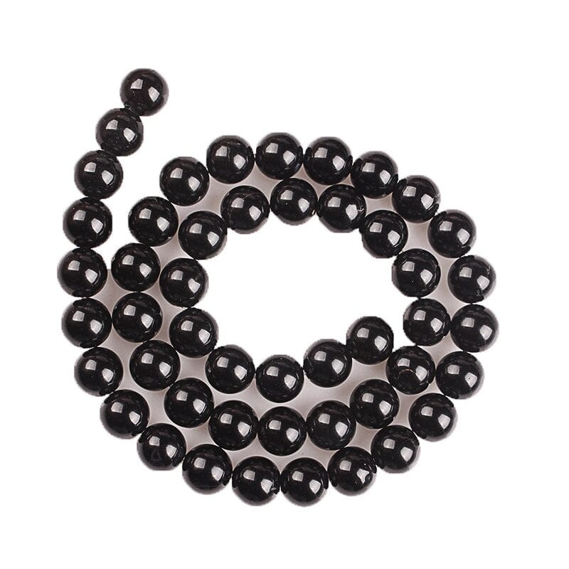 Round black onyx beads