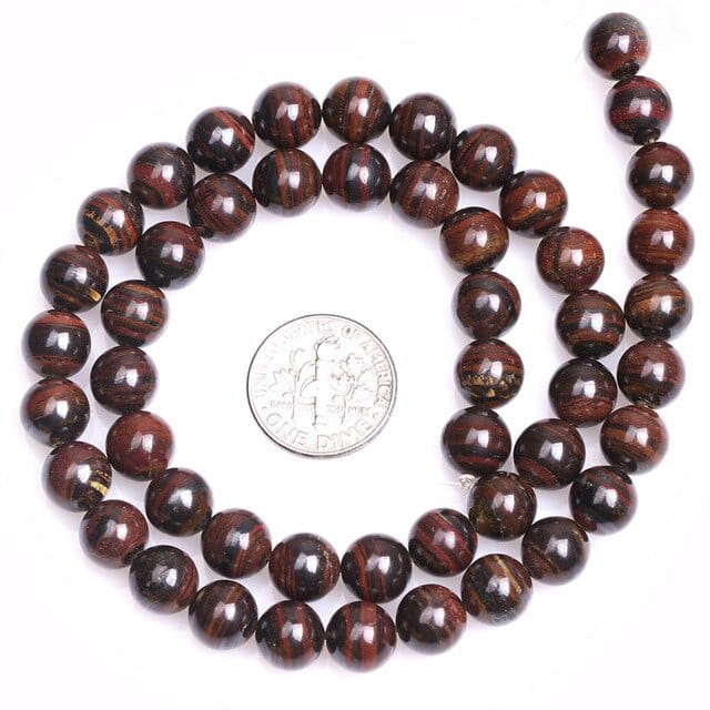 Round iron tiger’s eye beads