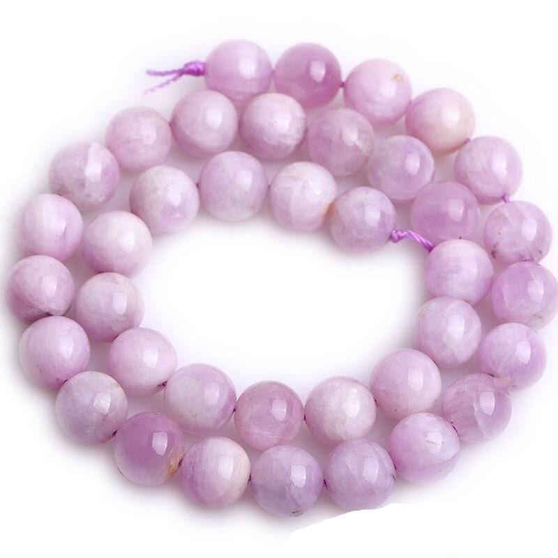 Round kunzite beads
