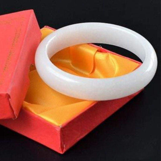 White Jade Bangle Bracelet