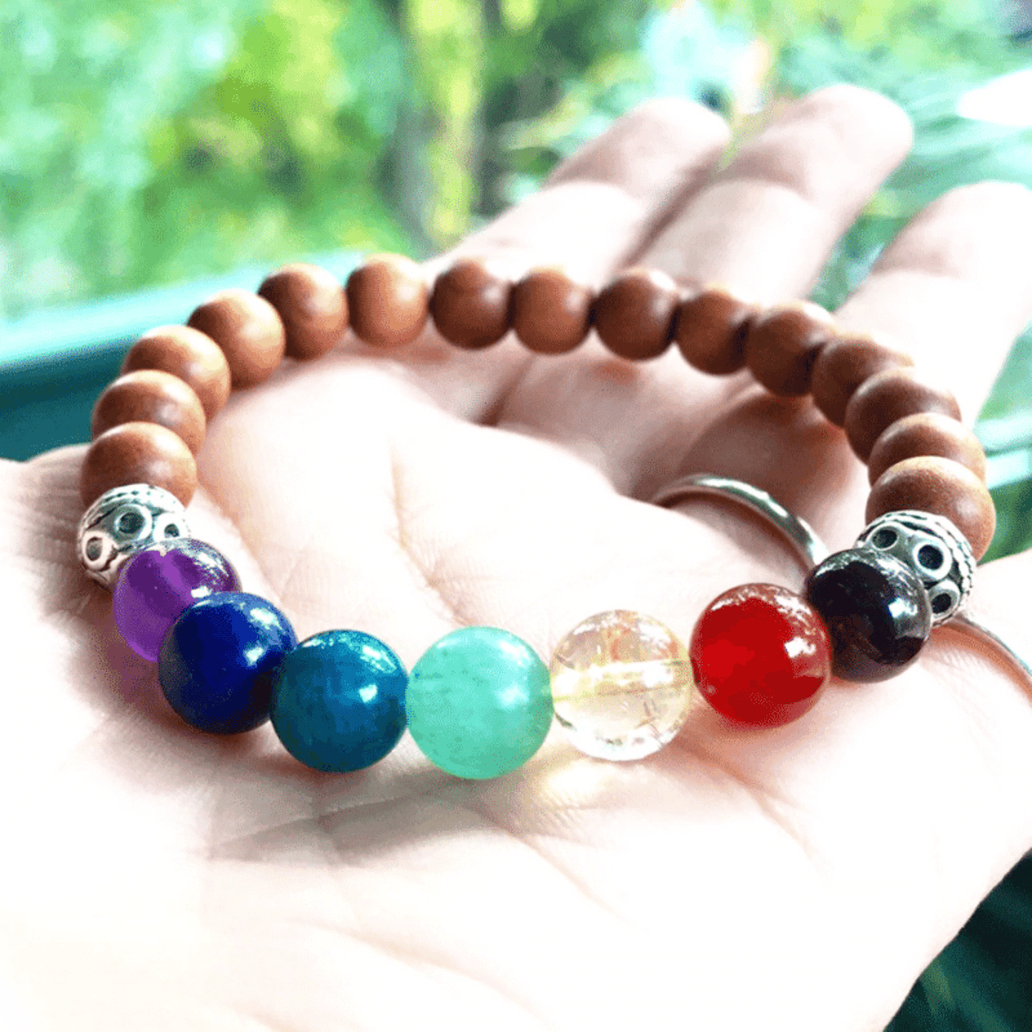 7 chakra sandalwood bracelet