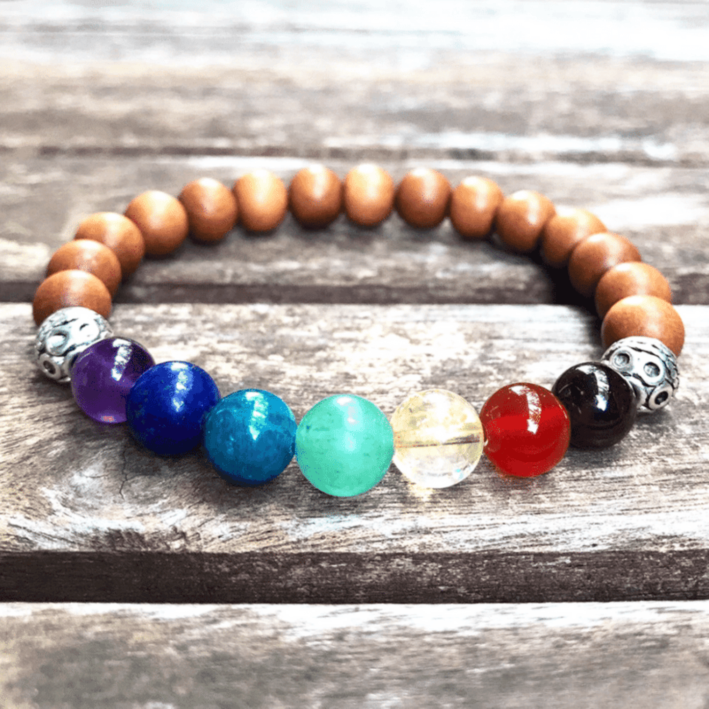 7 chakra sandalwood bracelet