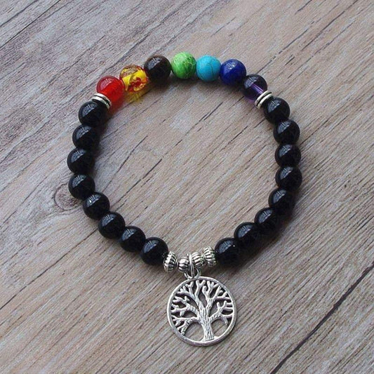 7 chakra tree of life bracelet