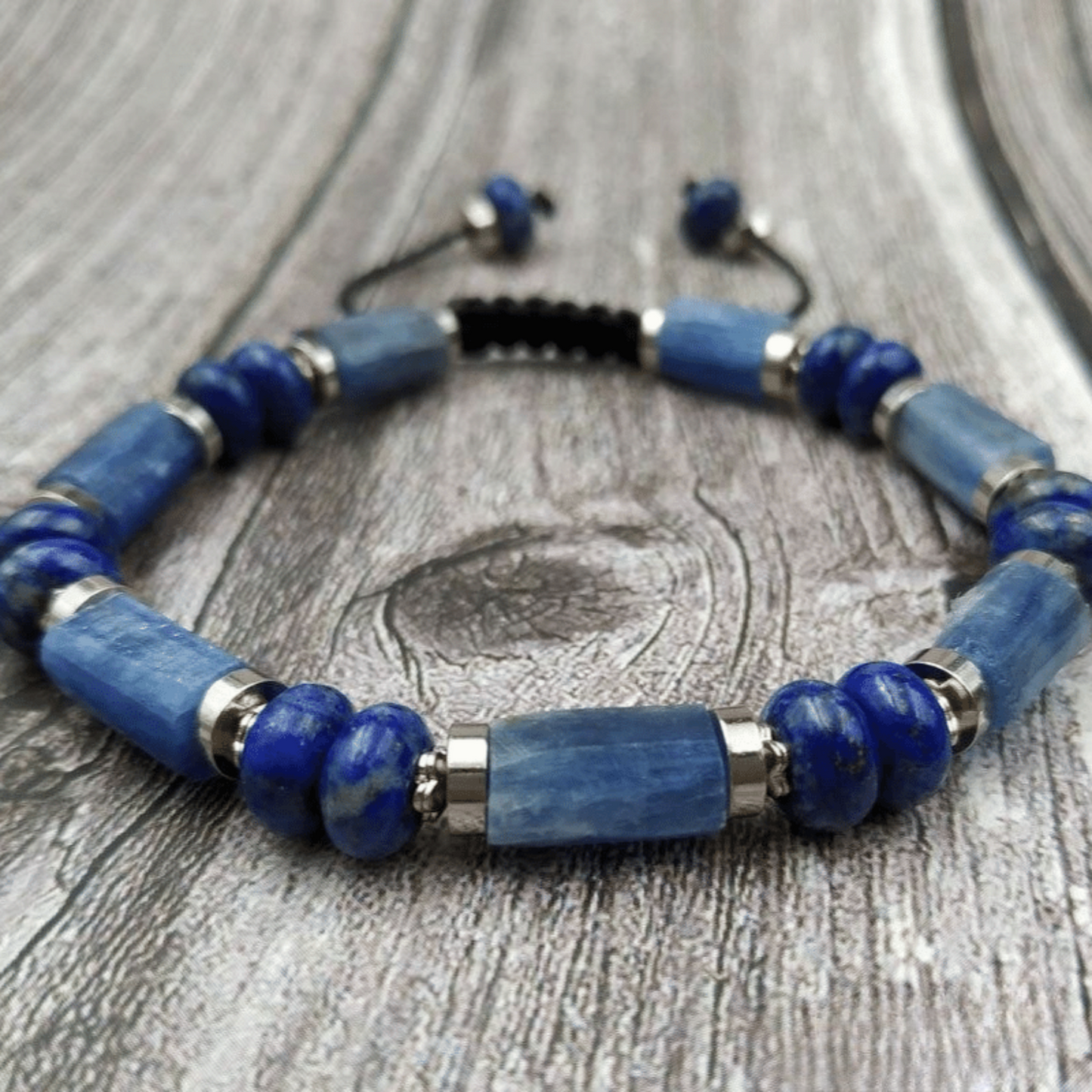 Kyanite and Lapis Lazuli Bracelet