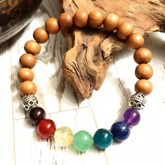 7 chakra sandalwood bracelet