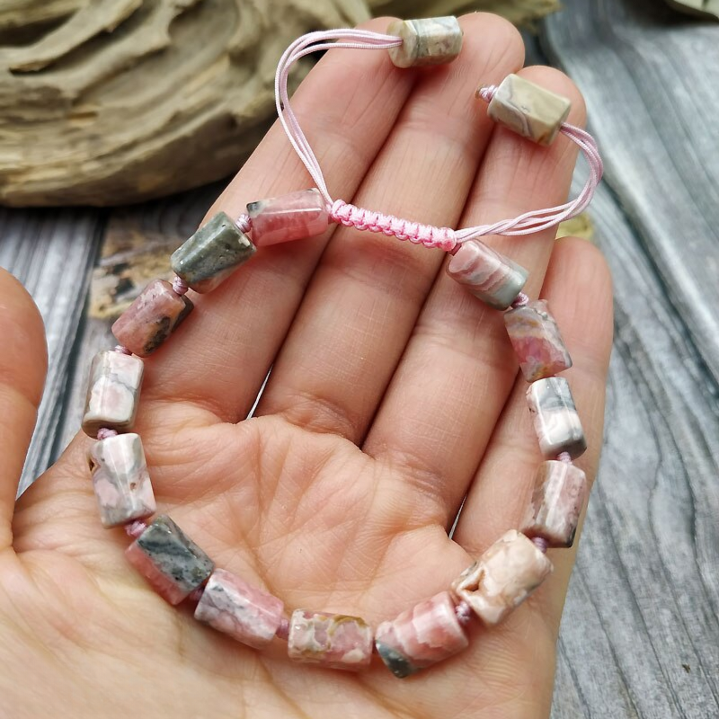 Adjustable Rhodochrosite Bracelet