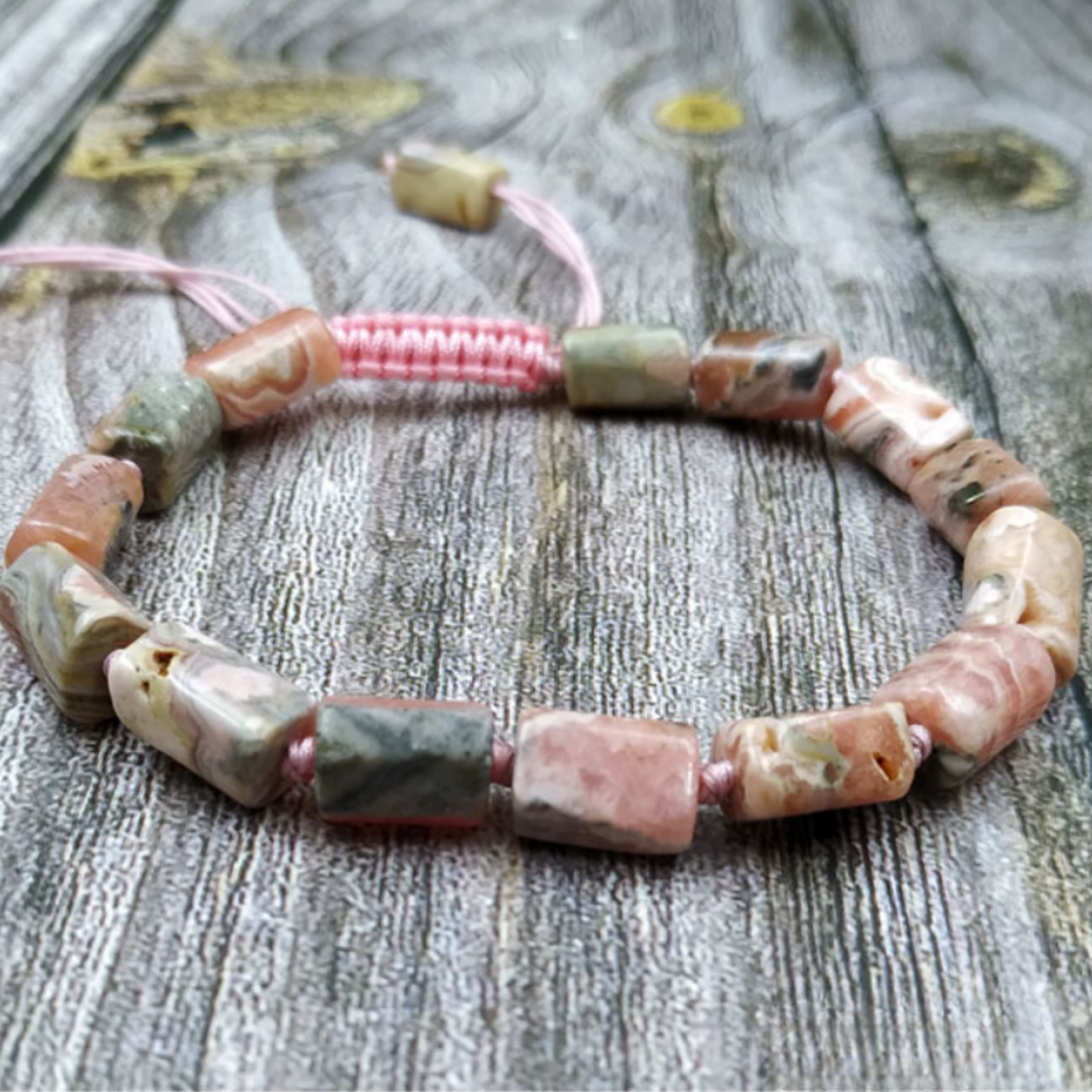 Adjustable Rhodochrosite Bracelet