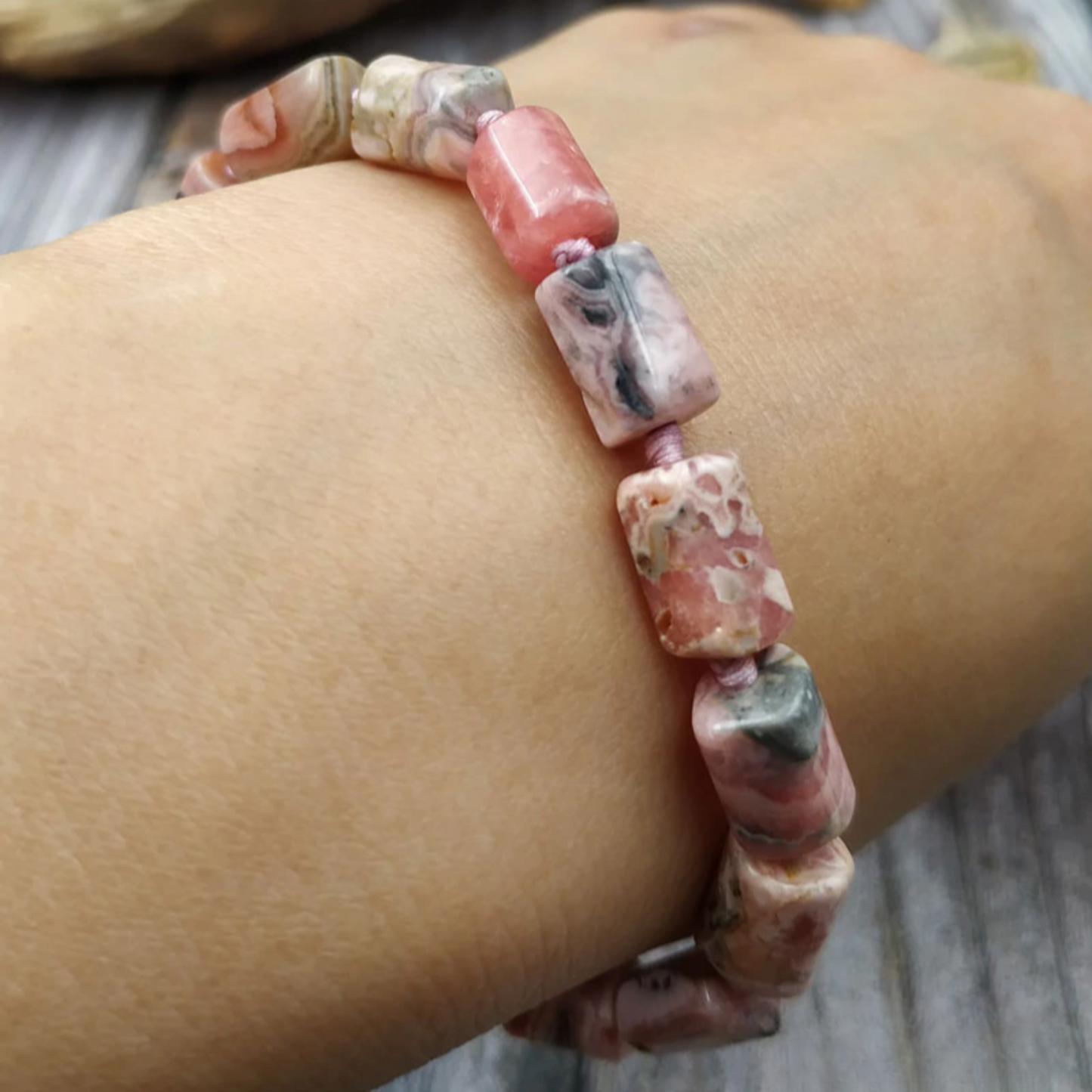 Adjustable Rhodochrosite Bracelet