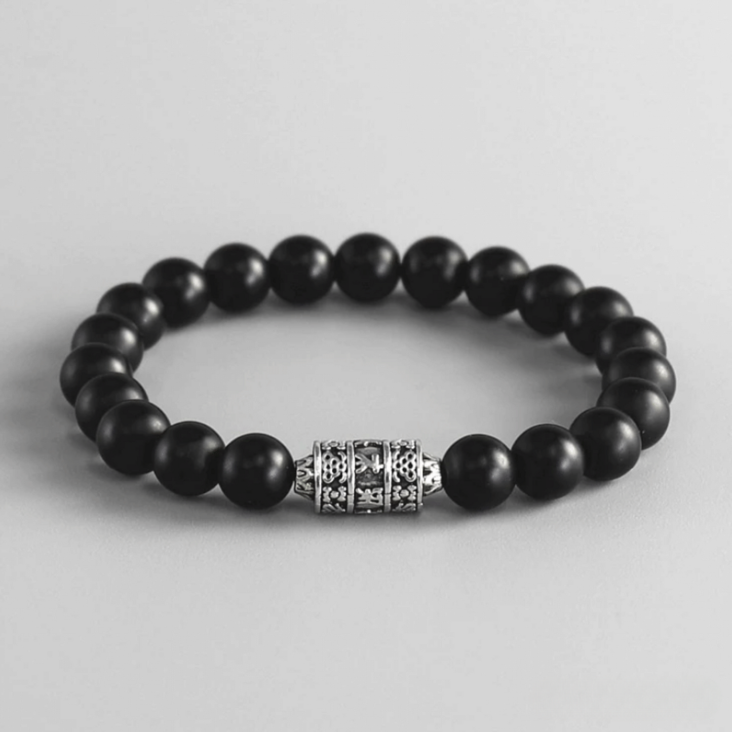 Tibetan Bracelet in Matte Black Onyx
