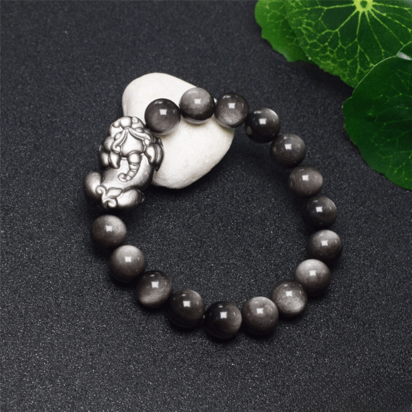 Pi Xiu Bracelet in Silver Obsidian