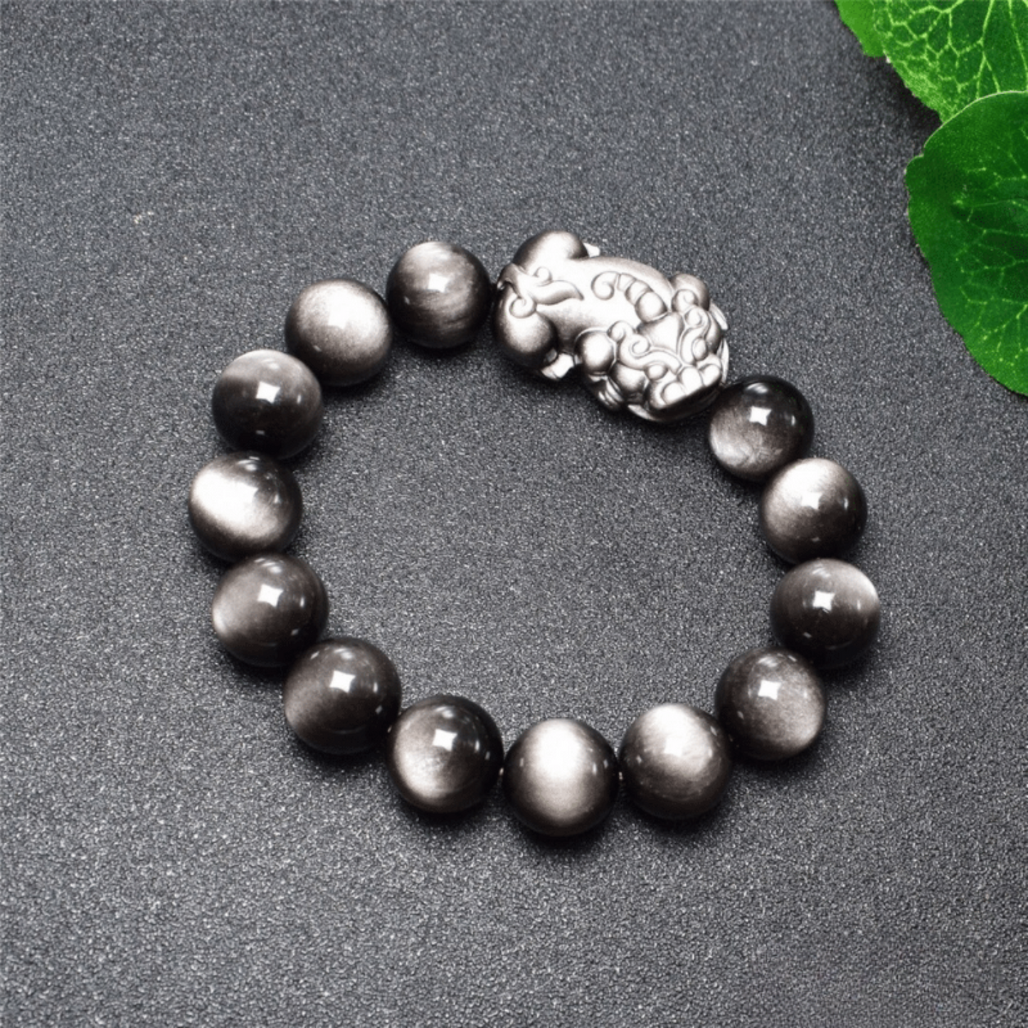 Pi Xiu Bracelet in Silver Obsidian