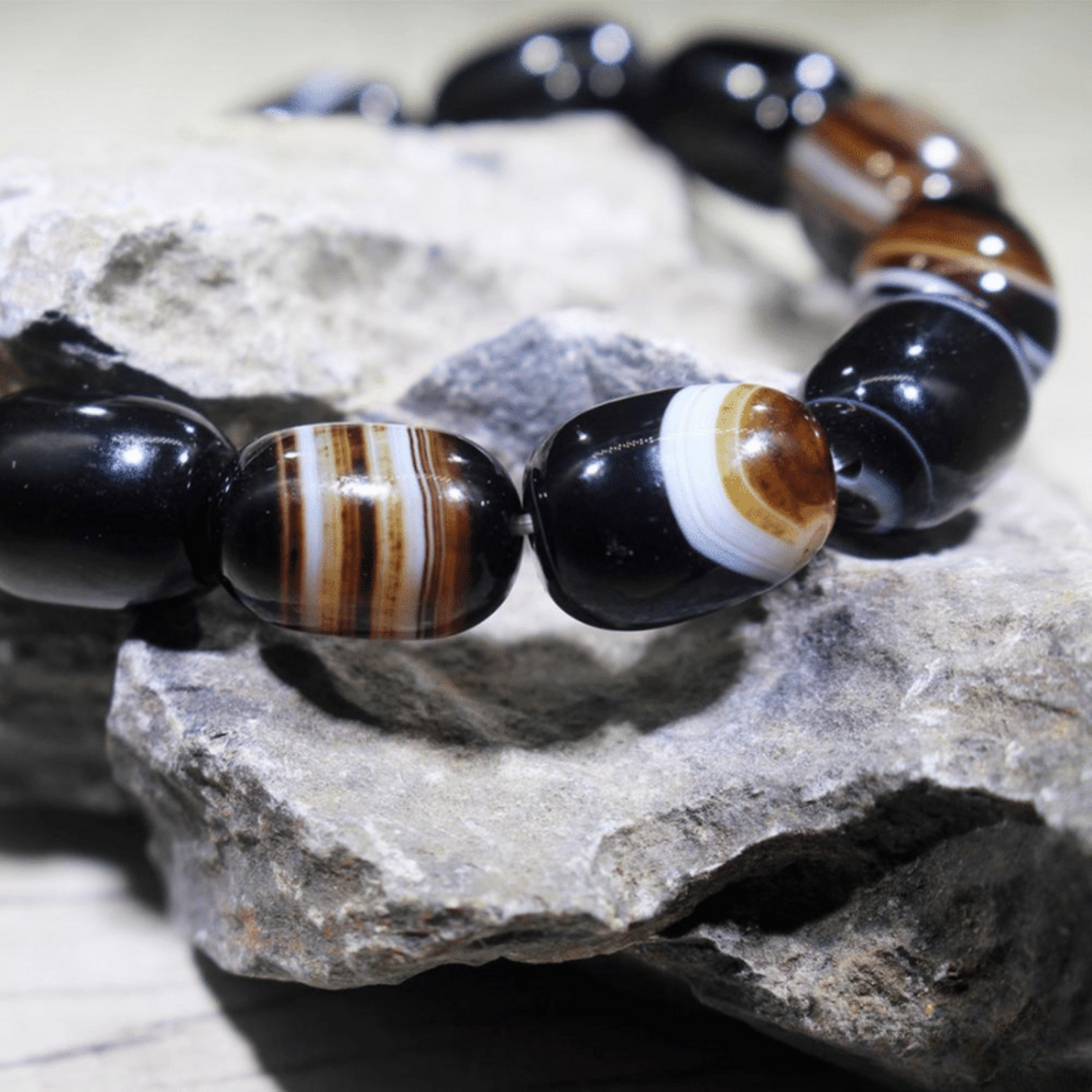 Sardonyx Tumbled Stone Bracelet
