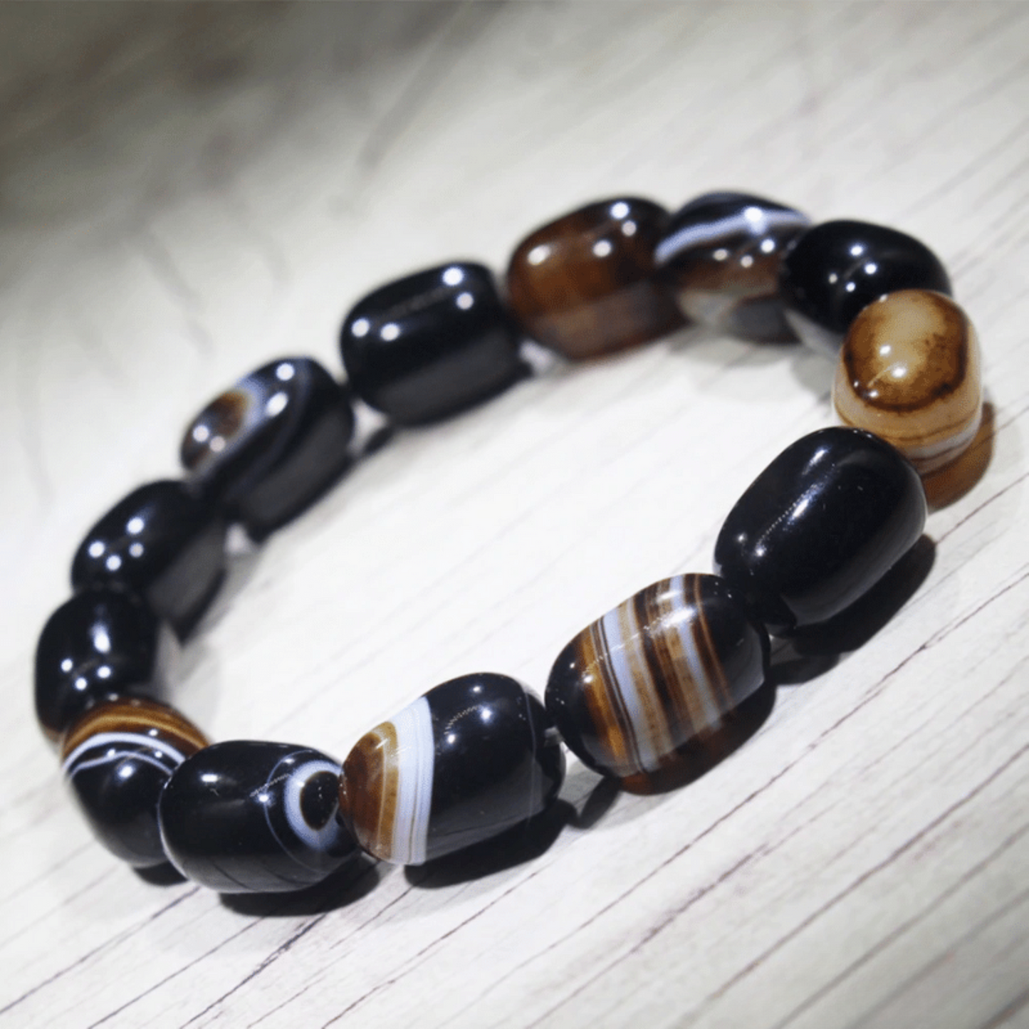 Sardonyx Tumbled Stone Bracelet