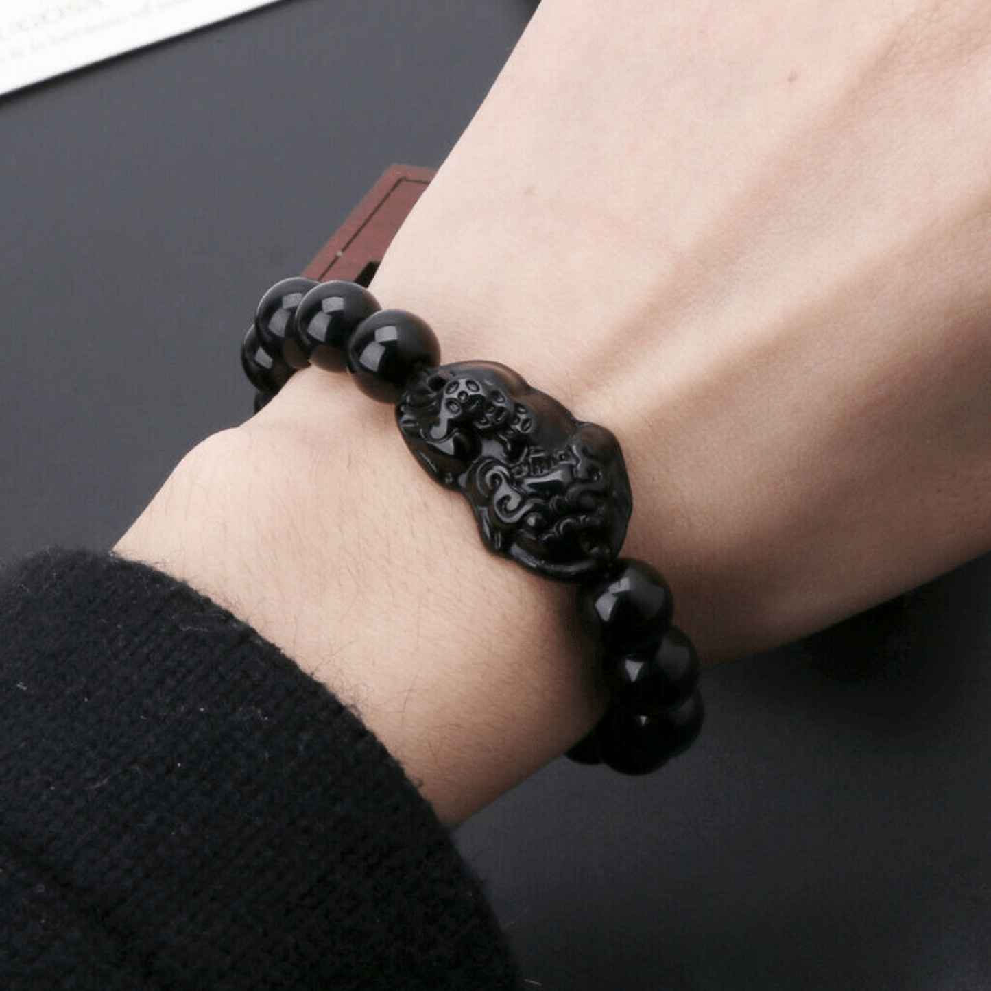 Pixiu Bracelet in Black Obsidian
