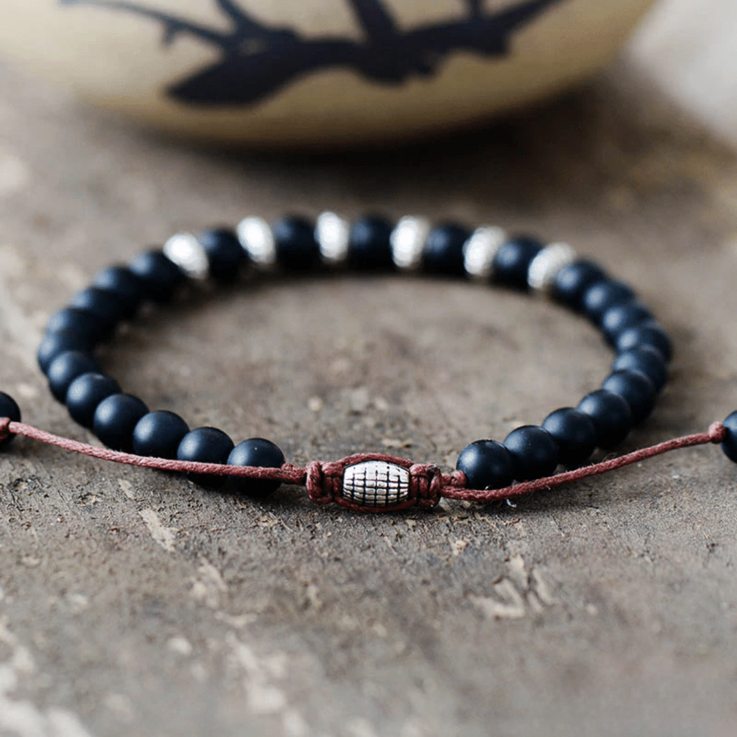 Adjustable Matte Black Onyx Bracelet