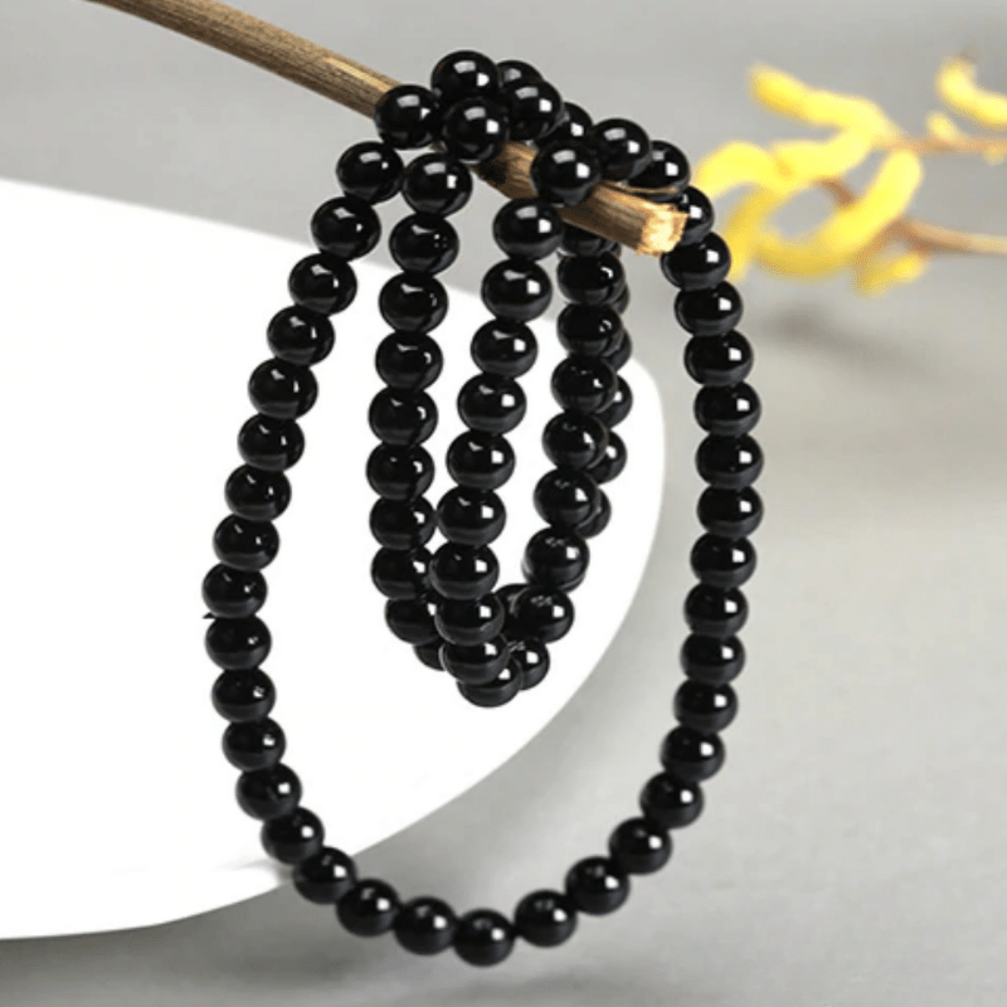 Bracelet Triple in Black Tourmaline