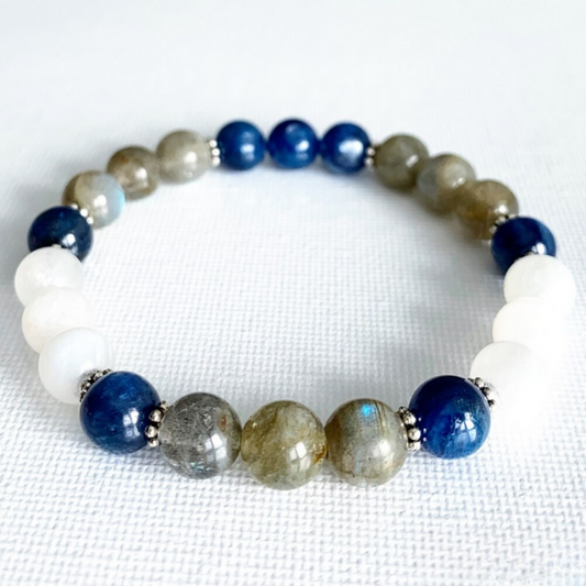 Kyanite, Labradorite and Moonstone Bracelet
