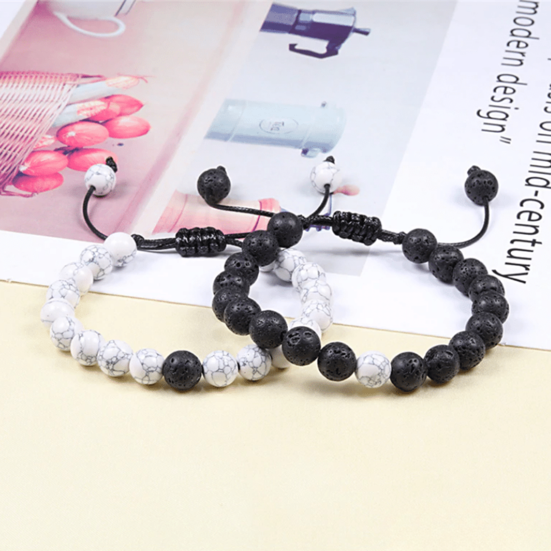 Adjustable Lava Stone Distance Bracelets
