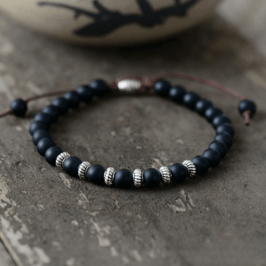Adjustable Matte Black Onyx Bracelet