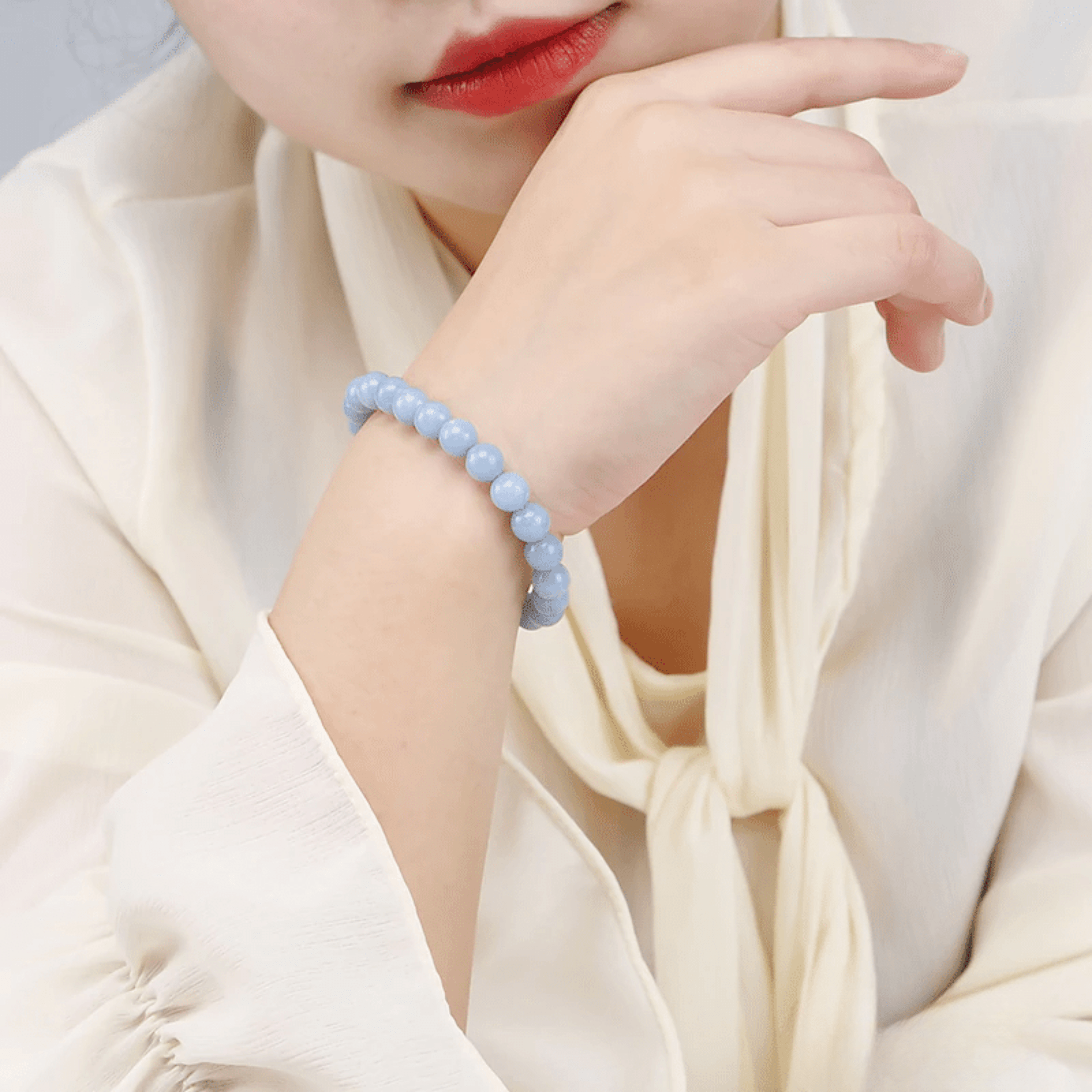 Blue angelite bracelet