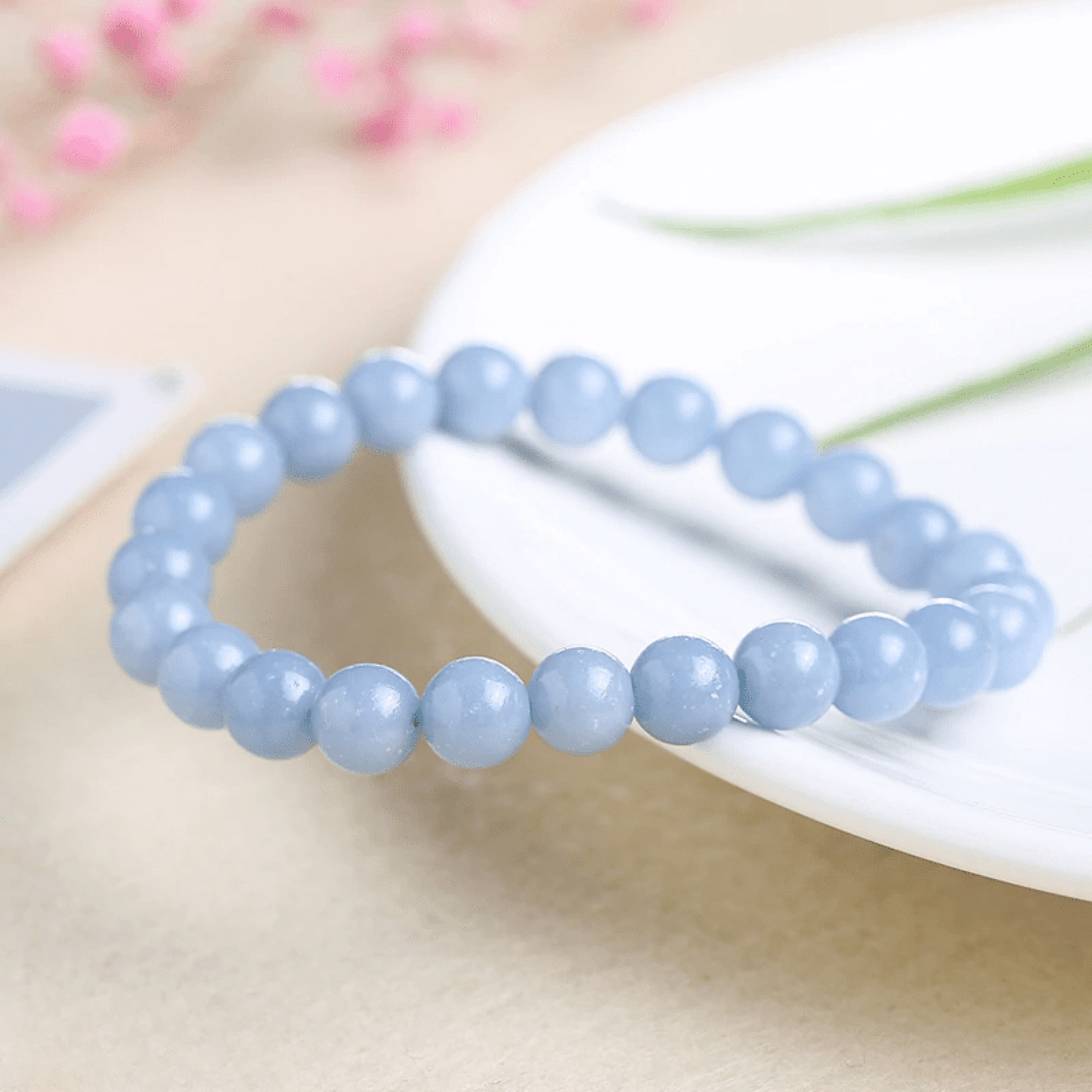Blue angelite bracelet