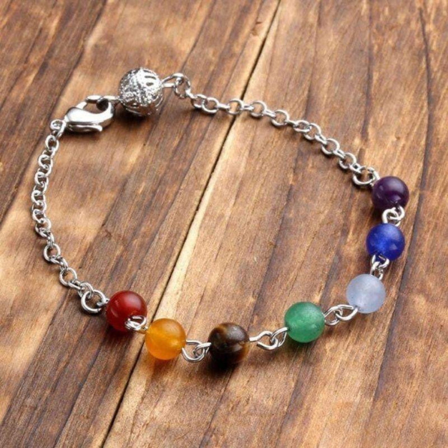 Silver 7 chakra bracelet
