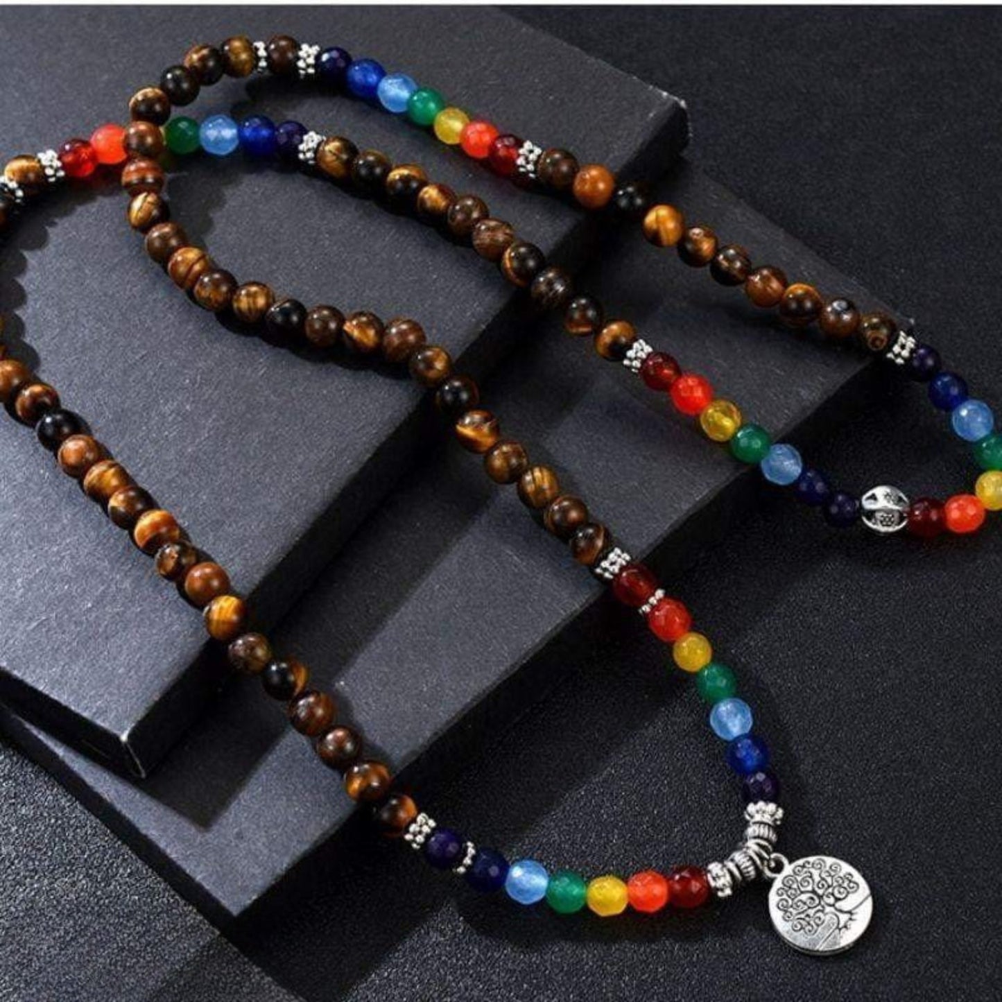 7 chakra healing tiger eye bracelet