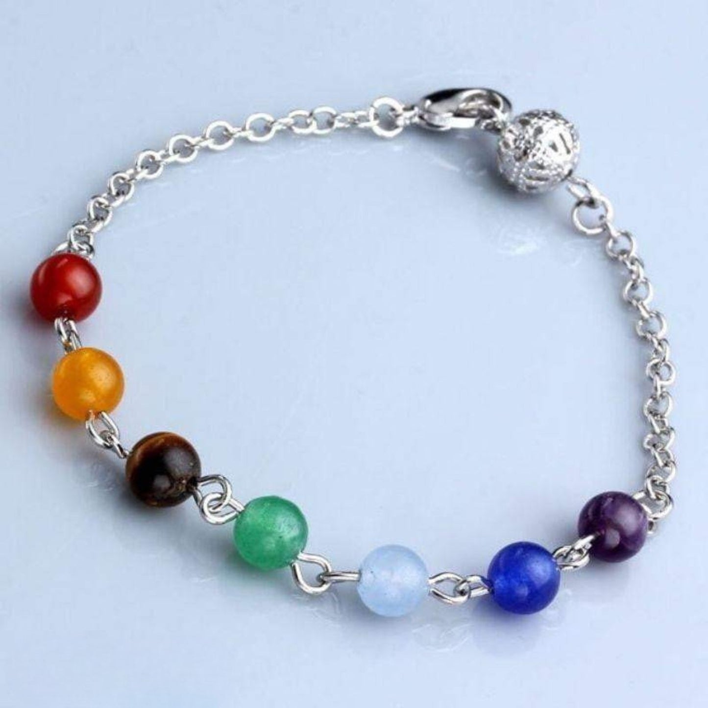 Silver 7 chakra bracelet