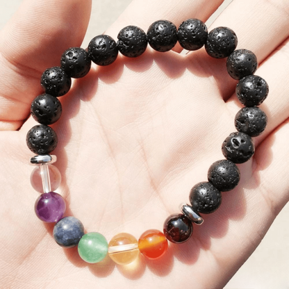 Bracelet 7 Chakras en Pierre de Lave