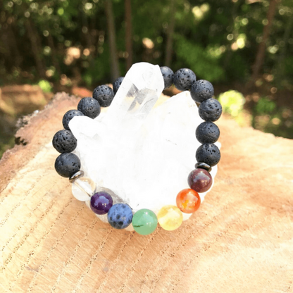 Bracelet 7 Chakras en Pierre de Lave