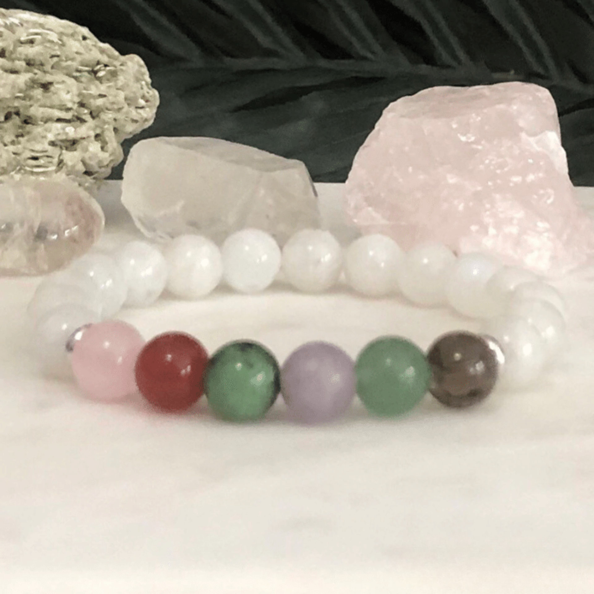 Bracelet 7 Chakras en Pierre de Lune