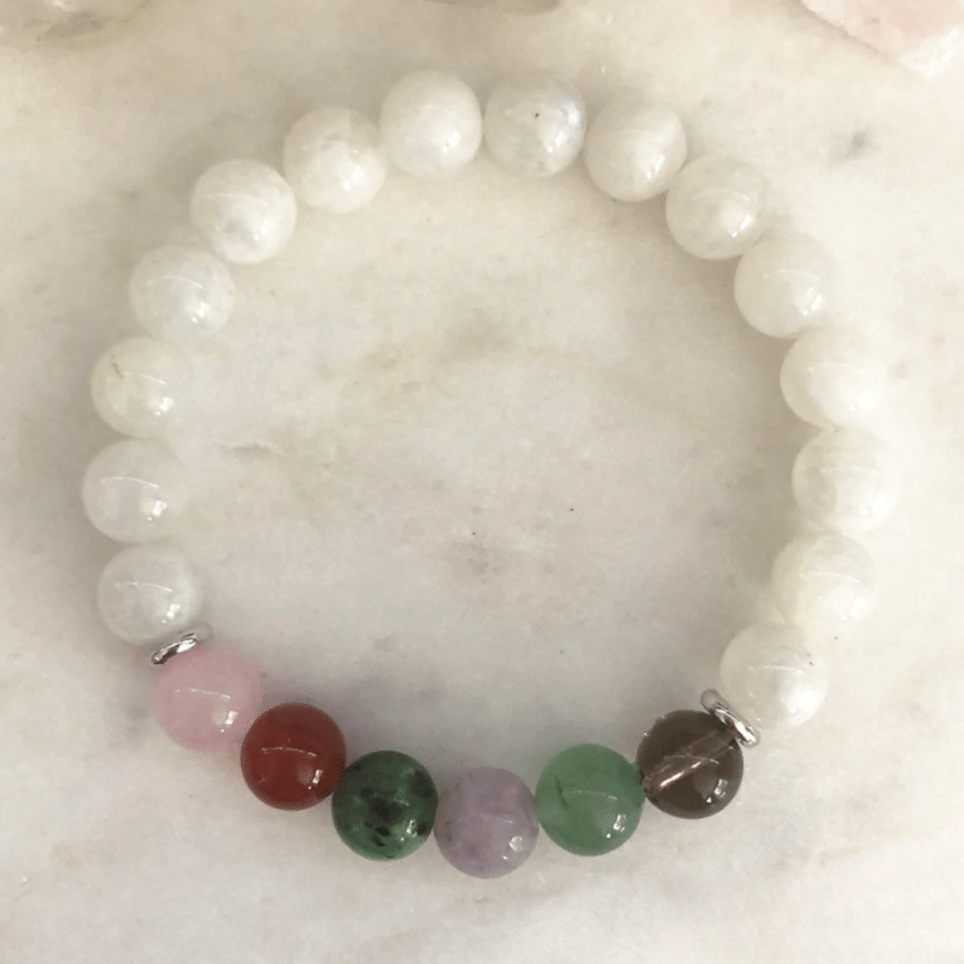 Bracelet 7 Chakras en Pierre de Lune
