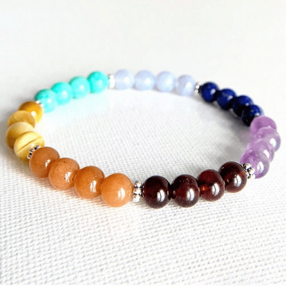 Bracelet 7 Chakras en Pierres Véritables