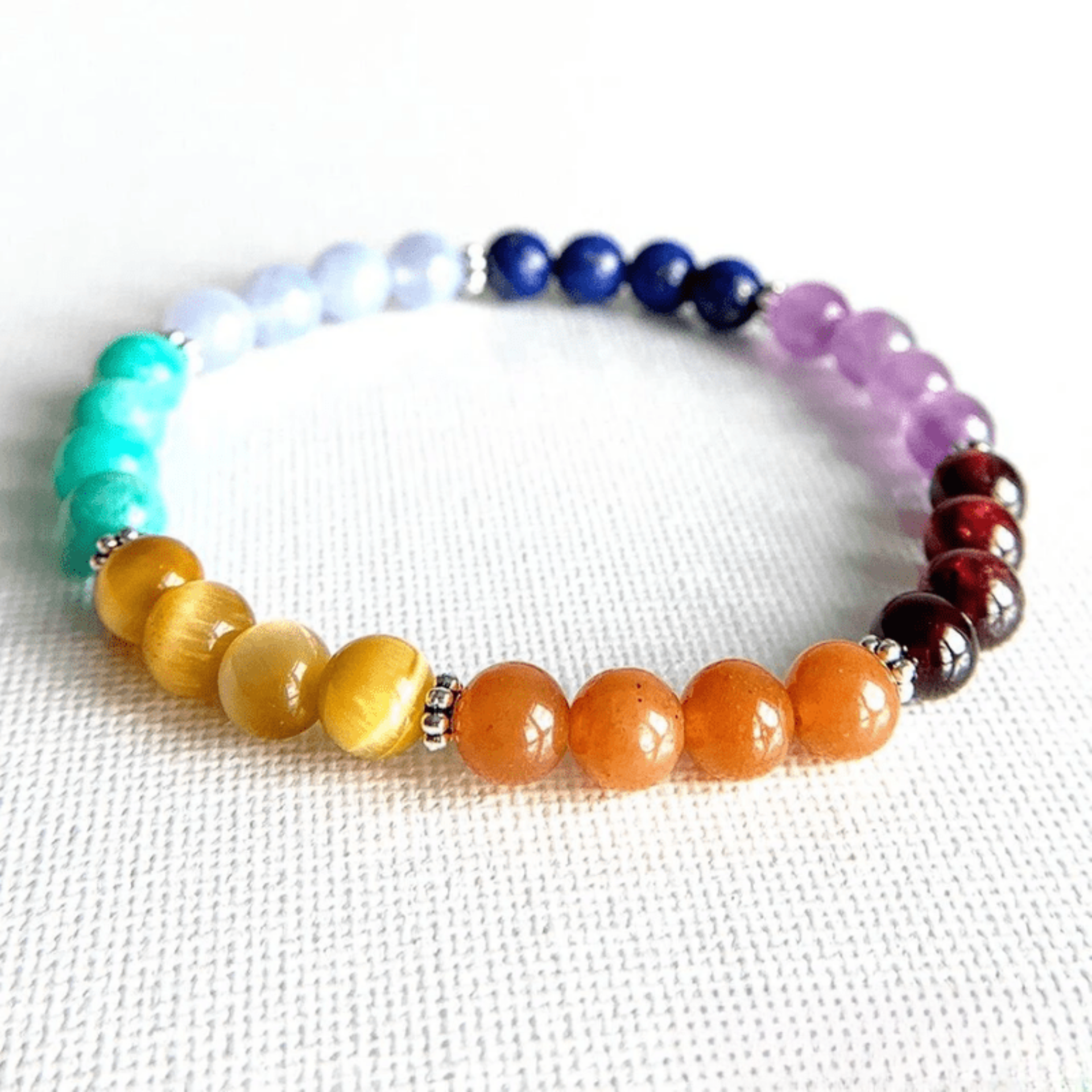 Bracelet 7 Chakras en Pierres Véritables