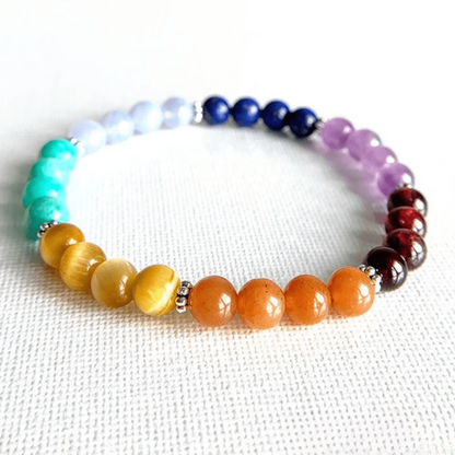 Bracelet 7 Chakras en Pierres Véritables